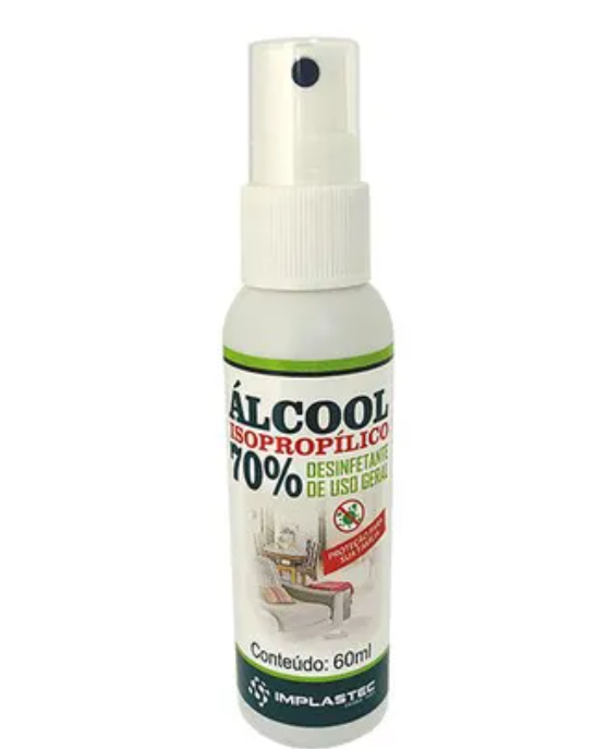 Álcool isopropílico spray 60ml - implastec