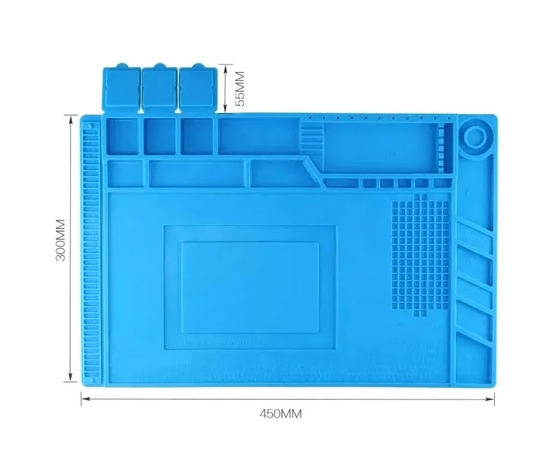 Manta De Bancada Resistente Ao Calor Silicone Anti-estática para reparo do telefone móvel (Azul) 30*45cm