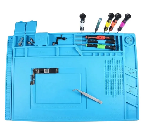 Manta De Bancada Resistente Ao Calor Silicone Anti-estática para reparo do telefone móvel (Azul) 30*45cm