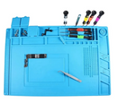 Manta De Bancada Resistente Ao Calor Silicone Anti-estática para reparo do telefone móvel (Azul) 30*45cm