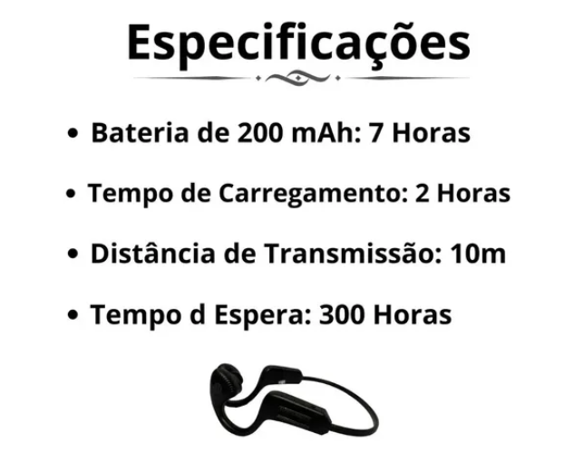 Fone Bluetooth Condução Óssea Air Sem Fio Fn-b30 Cor Preto