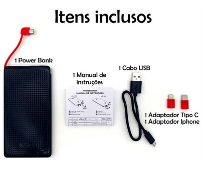 CARREGADOR PORTATIL KAIDI 10000MAH