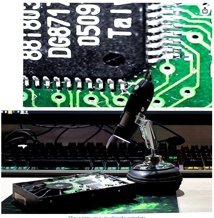 Microscópio Digital Usb Zoom 1600x Profissional Técnico Pc