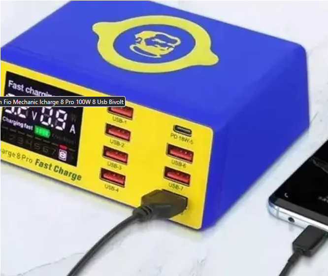 Carregador Sem Fio Mechanic Icharge 8 Pro 100W 8 Usb Bivolt