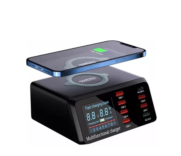 CARREGADOR YAXUN YX-X9D USB 8 PORTAS COM INDUCAO