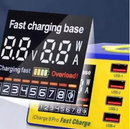 Usb Charge Mechanic Interfaces Wireles 8 Saídas Carga S/ Fio Azul Estação De Carregamento Para Celular