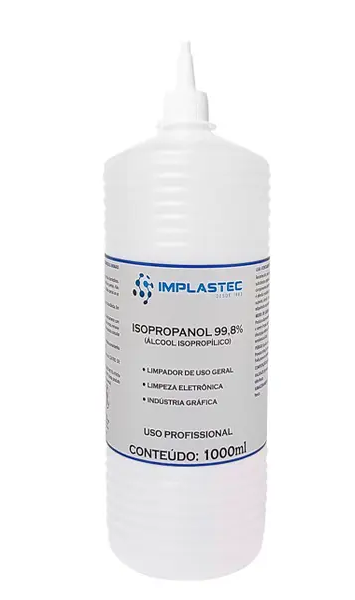 Álcool Isopropanol 99,8% Implastec, 1000ml, Bico Aplicador, Limpeza em Eletrônica