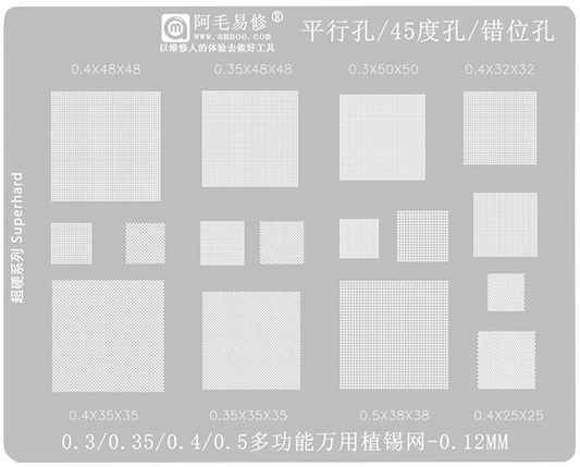 Estencil CPU Universal Amoe 0.12mm
