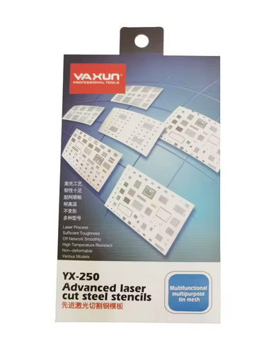 Yaxun multi-purpose bga estêncil 0.3/0.35/0.4/0.5/paralelo/45 graus buraco universal solda bga reballing estêncil rede de solda